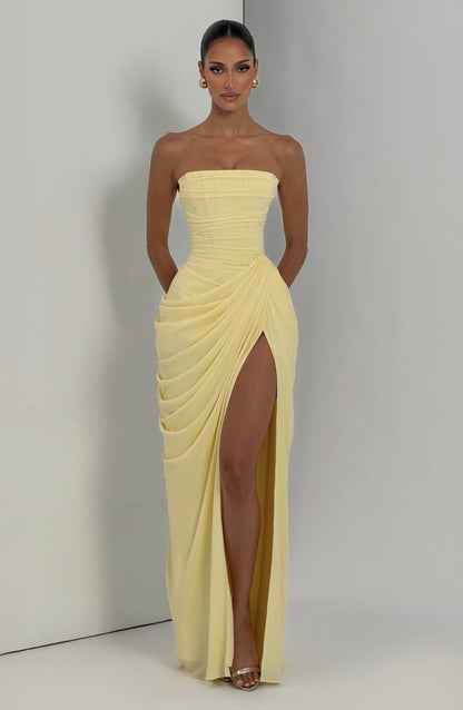 Cyra Maxi Elbise - Limon Sarısı
