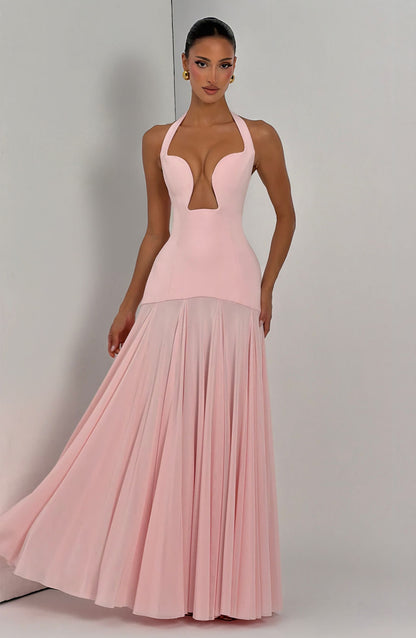 Cyrene Maxi Elbise - Pudra