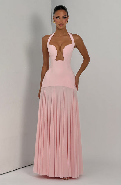 Cyrene Maxi Elbise - Pudra