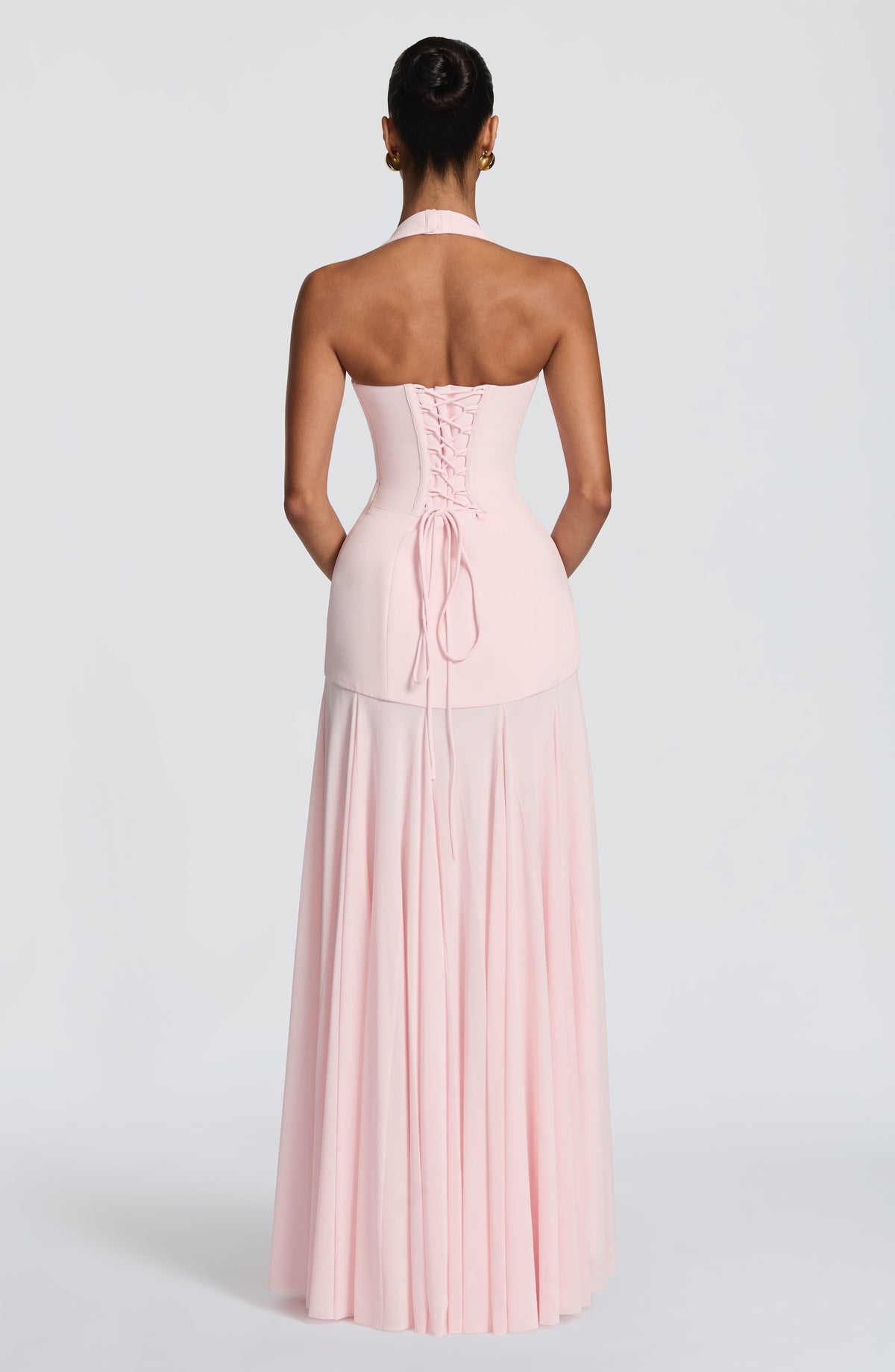 Cyrene Maxi Elbise - Pudra