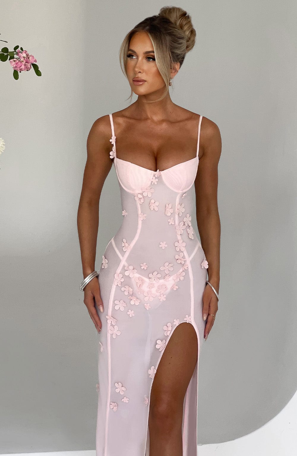 Dalary Maxi Elbise - Pudra