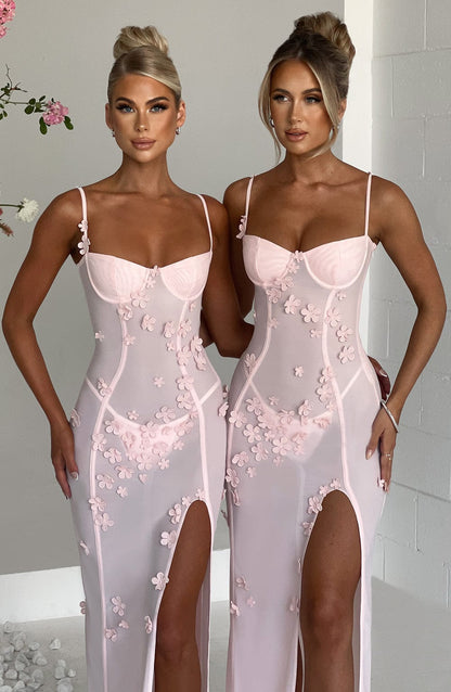 Dalary Maxi Elbise - Pudra