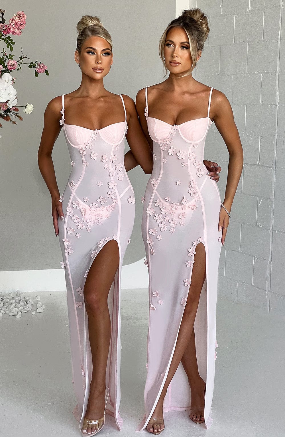 Dalary Maxi Elbise - Pudra