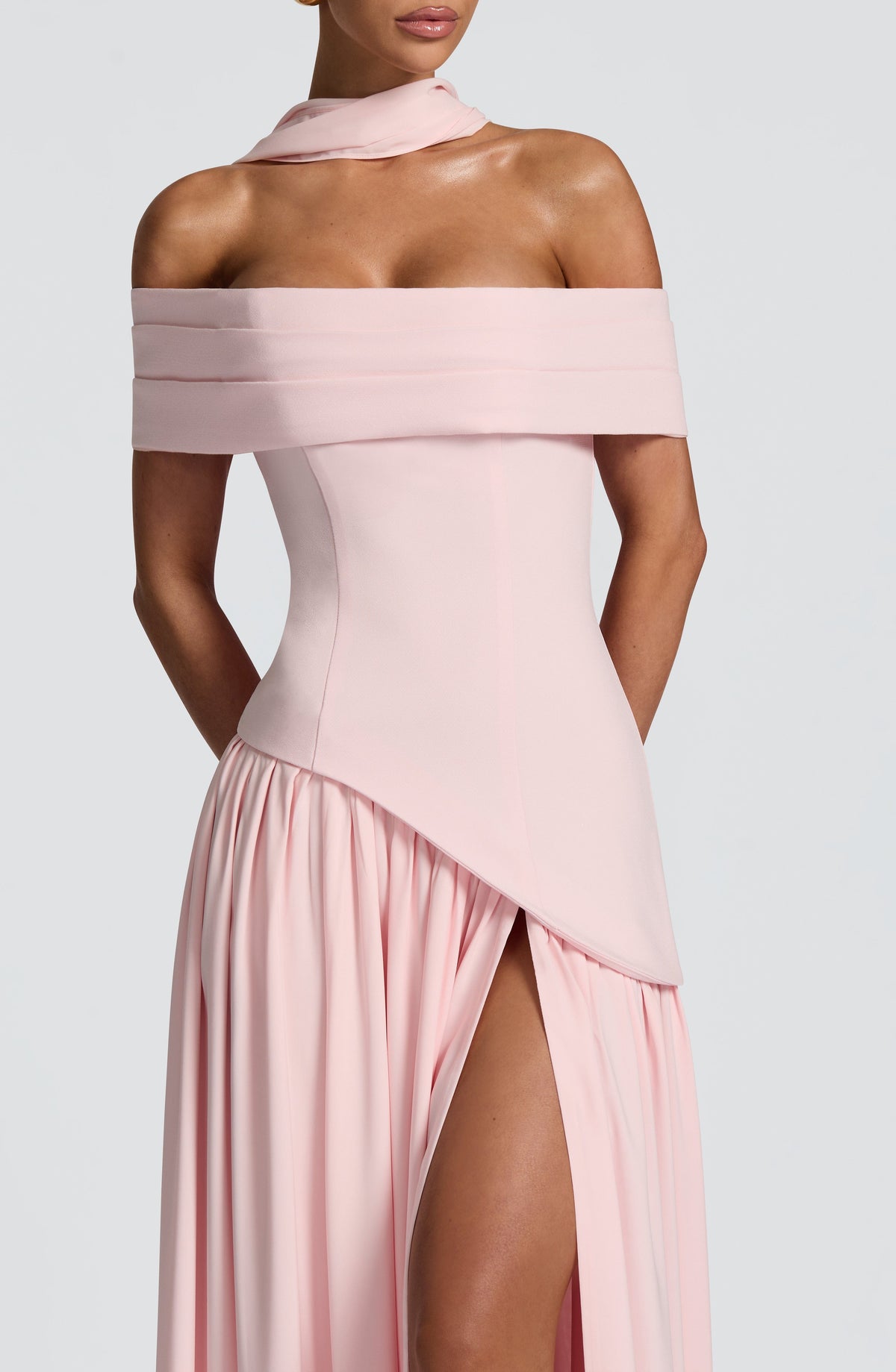 Delilah Maxi Elbise - Pudra
