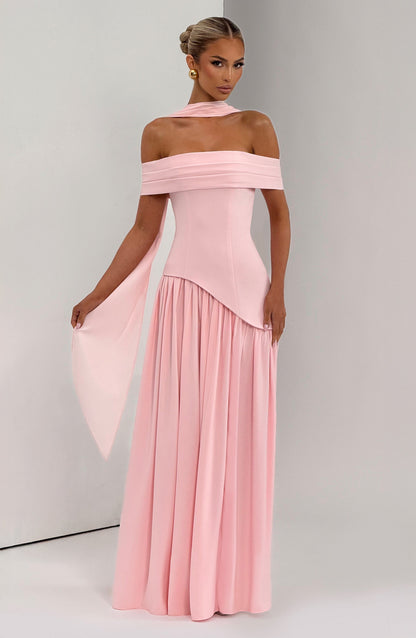 Delilah Maxi Elbise - Pudra