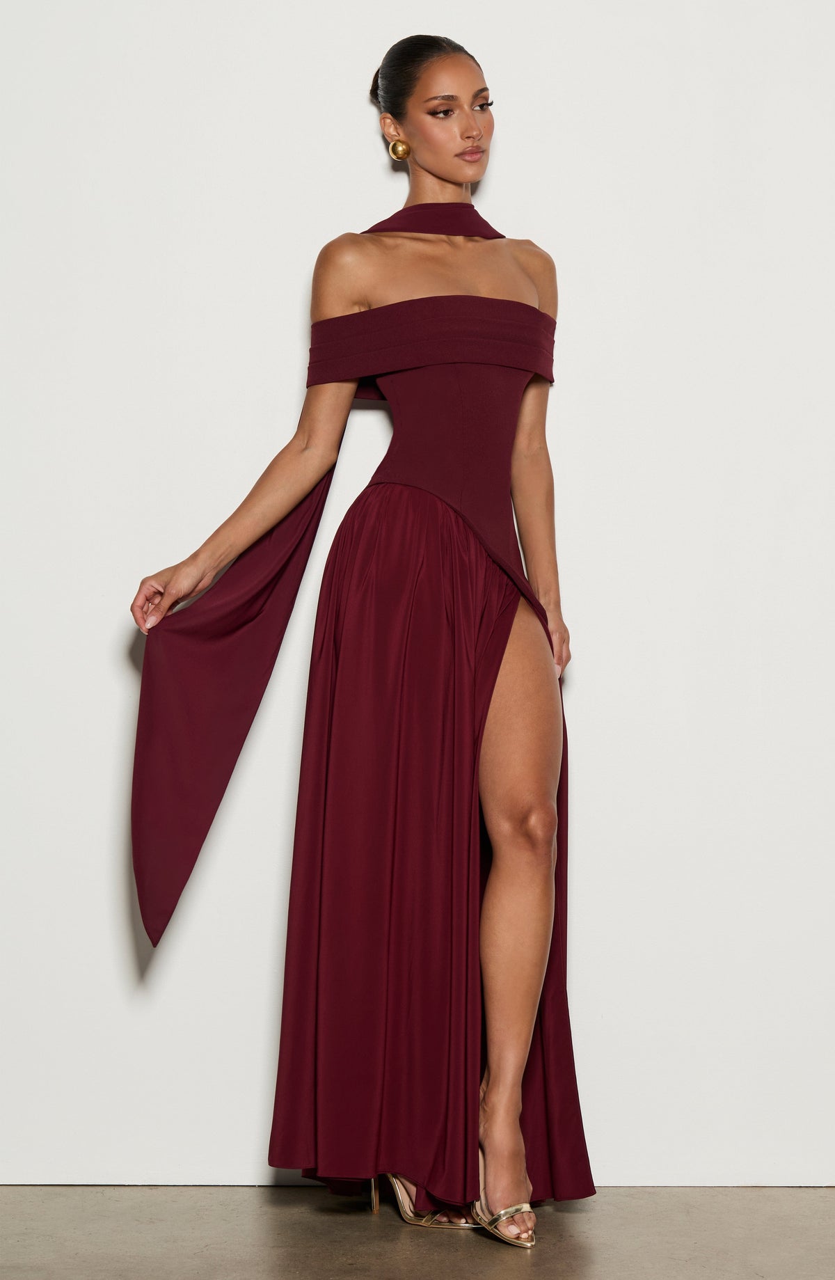 Delilah Maxi Elbise - Vişne Çürüğü