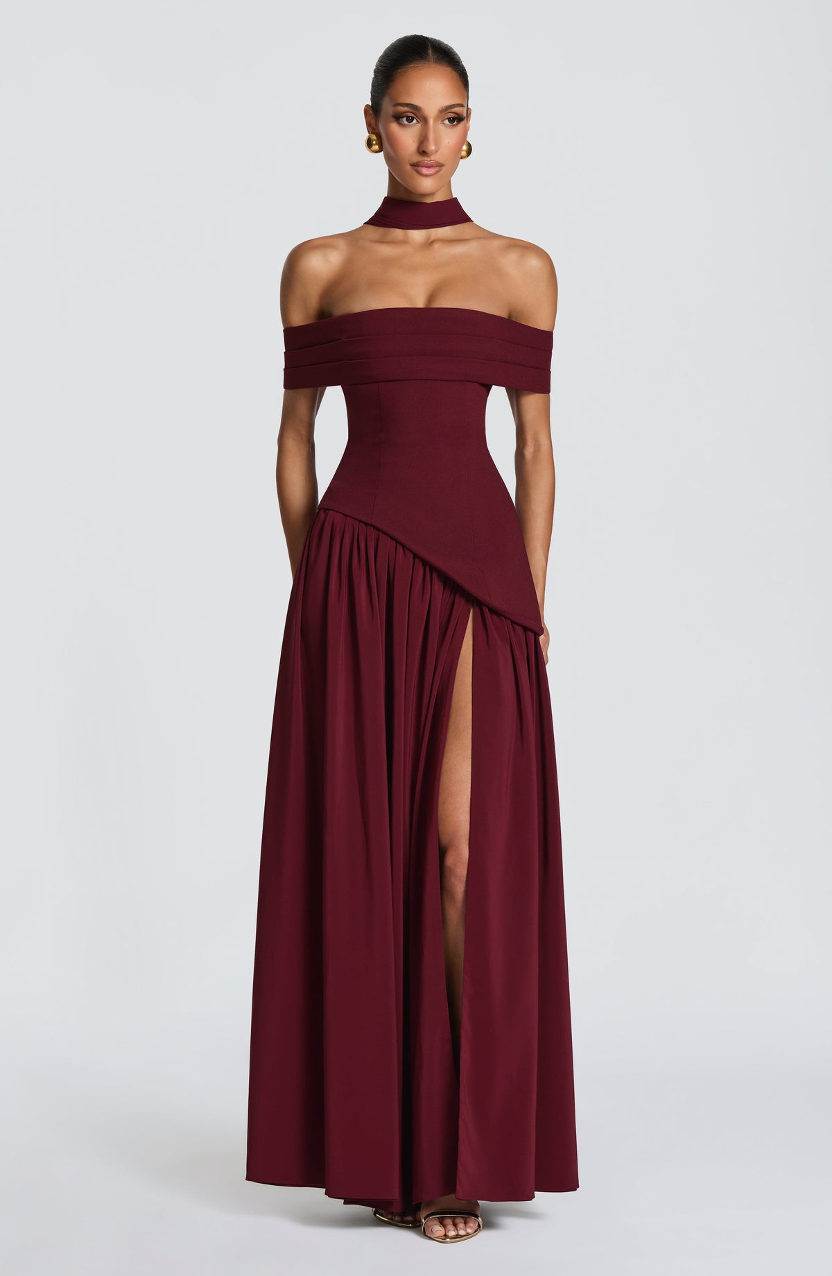 Delilah Maxi Elbise - Vişne Çürüğü