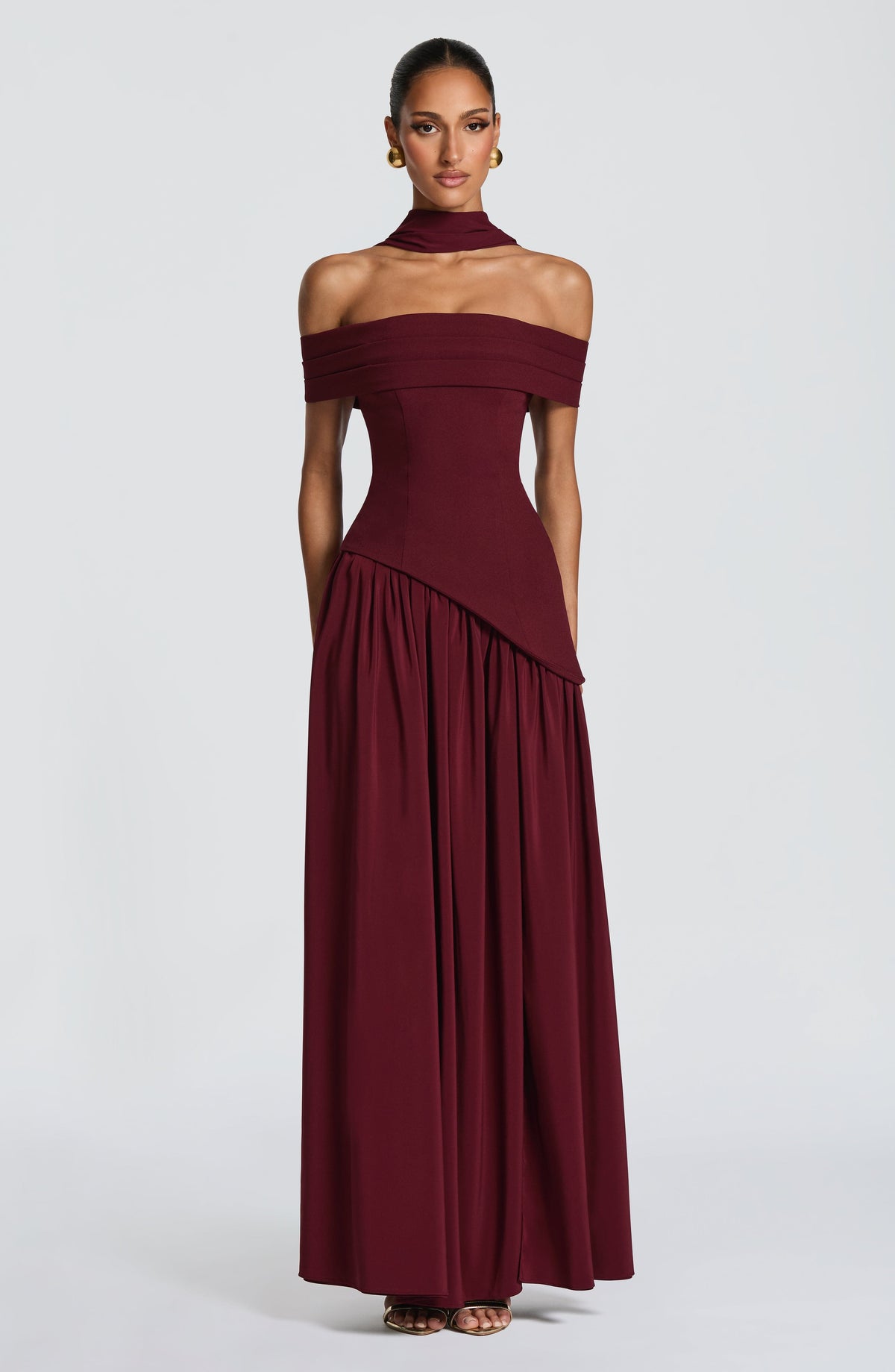 Delilah Maxi Elbise - Vişne Çürüğü