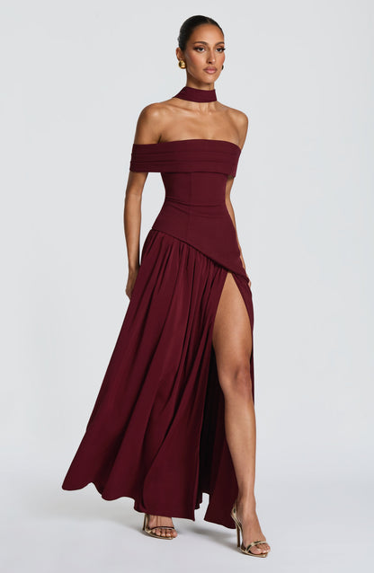 Delilah Maxi Elbise - Vişne Çürüğü