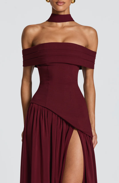 Delilah Maxi Elbise - Vişne Çürüğü