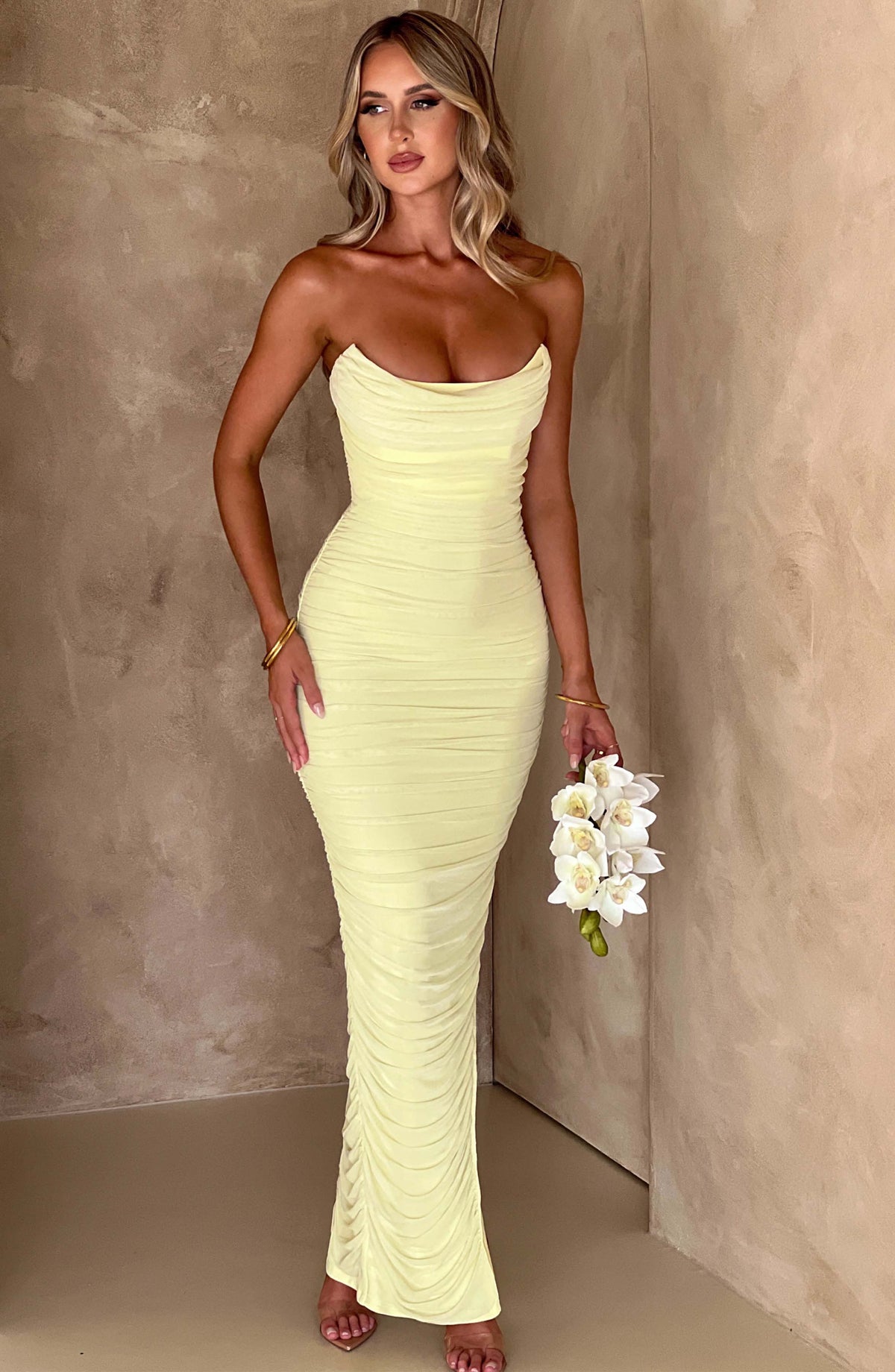 Demi Maxi Elbise - Lime Yeşili
