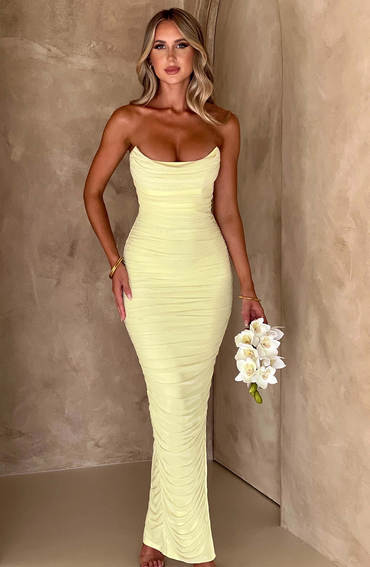 Demi Maxi Elbise - Lime Yeşili
