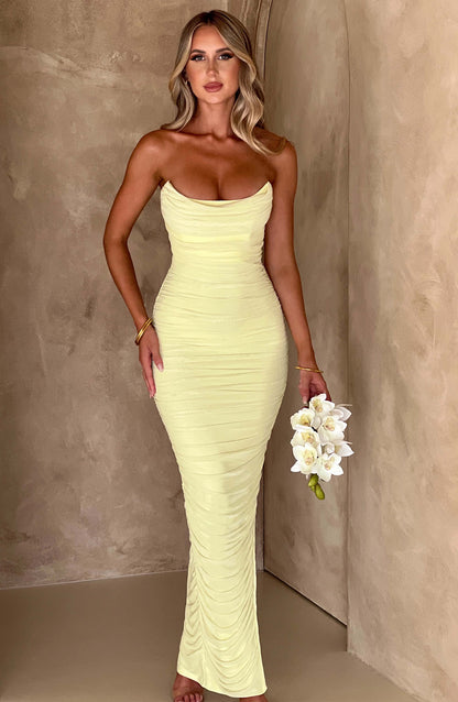 Demi Maxi Elbise - Lime Yeşili