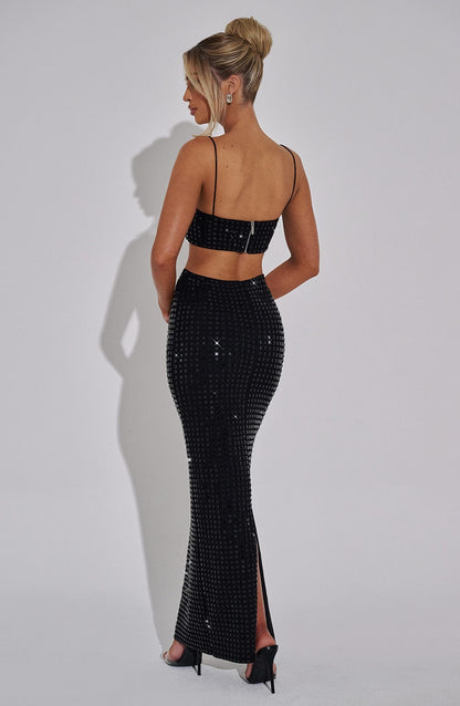 Dimity Maxi Etek - Siyah