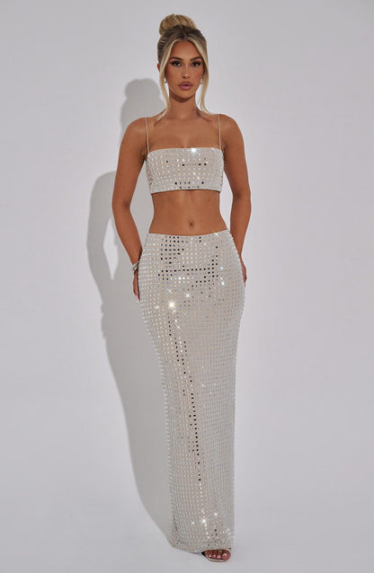 Dimity Maxi Etek - Nude