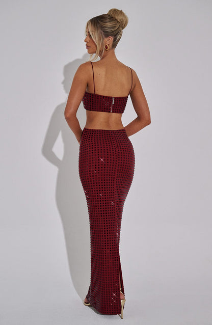 Dimity Maxi Etek - Şarap