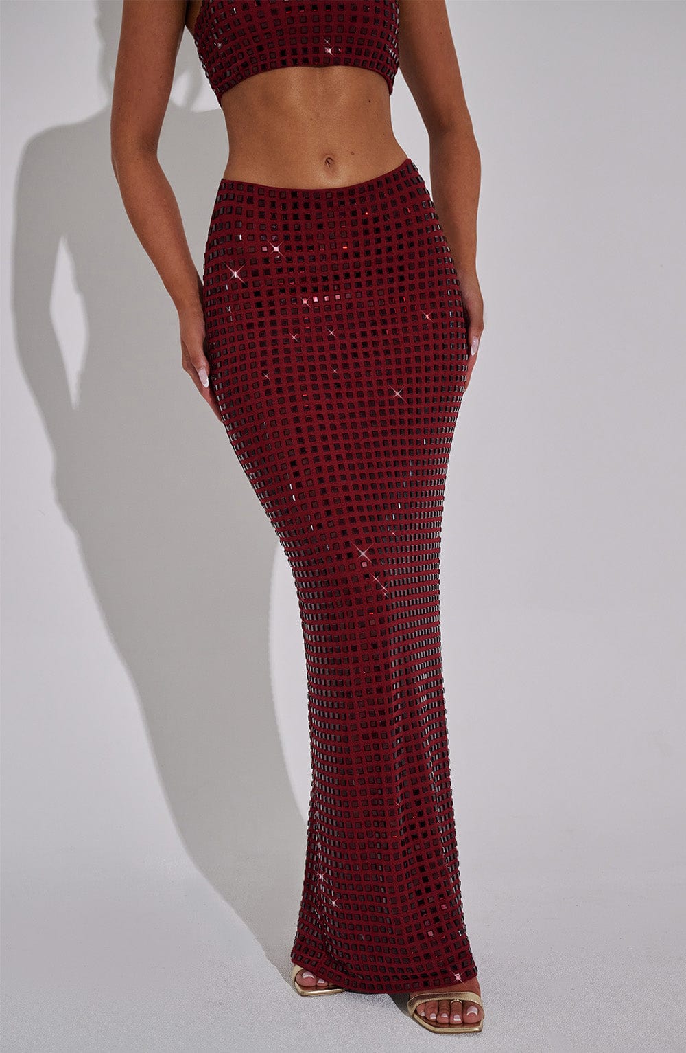 Dimity Maxi Etek - Şarap