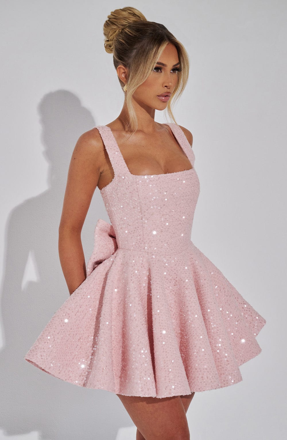 Dorothy Mini Elbise - Pudra
