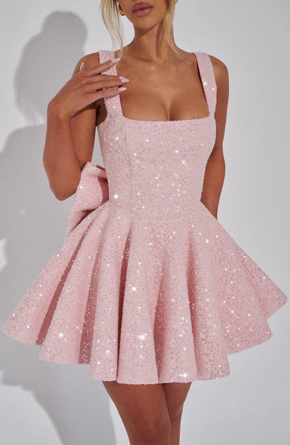 Dorothy Mini Elbise - Pudra