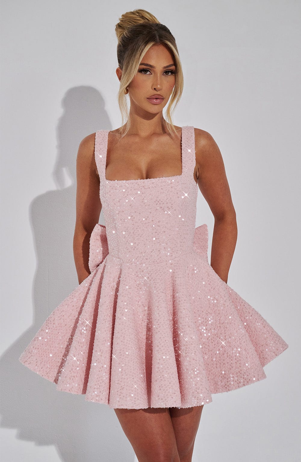 Dorothy Mini Elbise - Pudra
