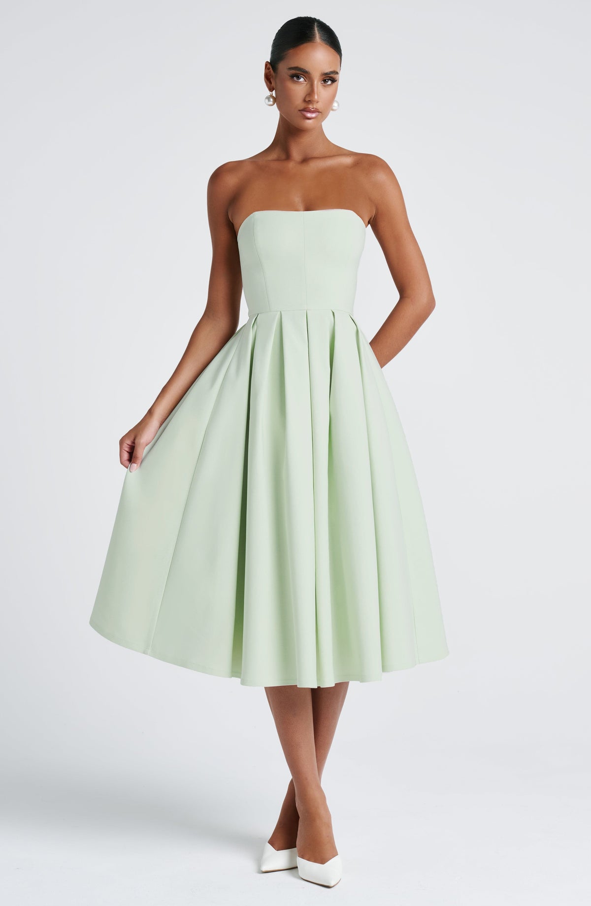 Edith Midi Elbise - Mint Yeşili