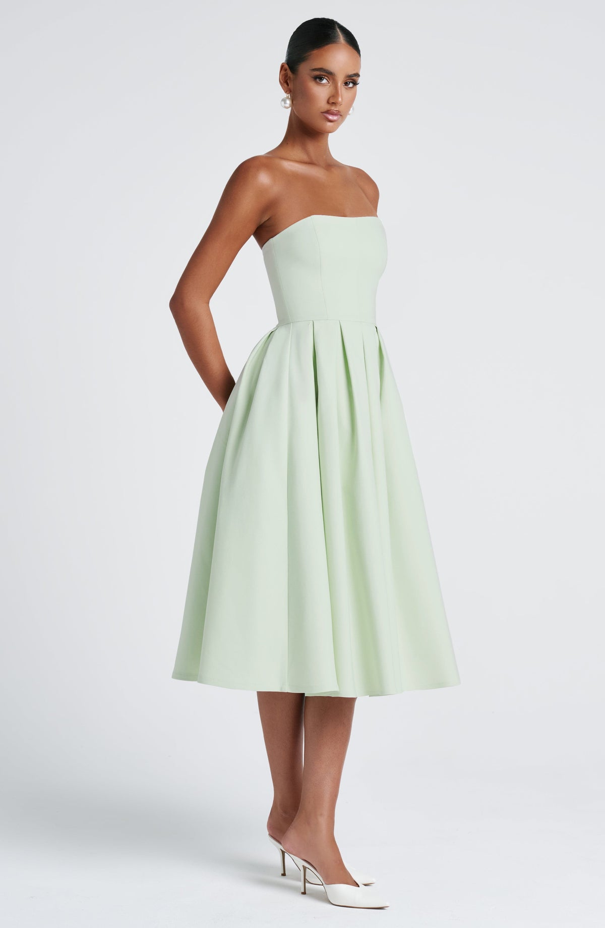 Edith Midi Elbise - Mint Yeşili