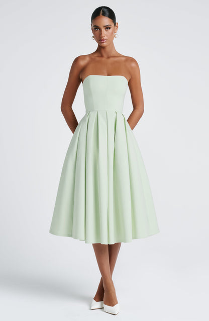 Edith Midi Elbise - Mint Yeşili