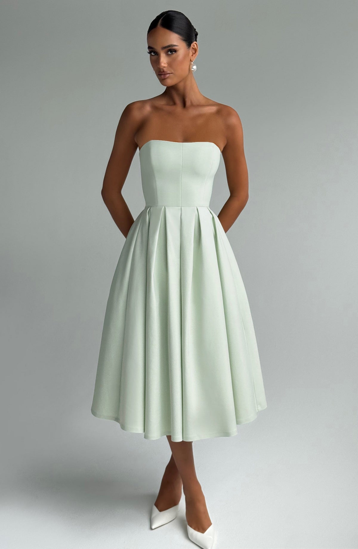 Edith Midi Elbise - Mint Yeşili