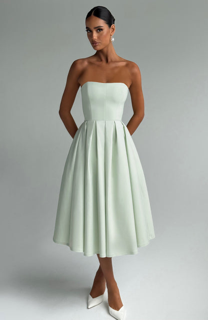 Edith Midi Elbise - Mint Yeşili