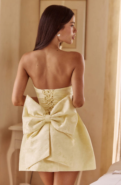 Elenora Mini Elbise - Limon Sarısı