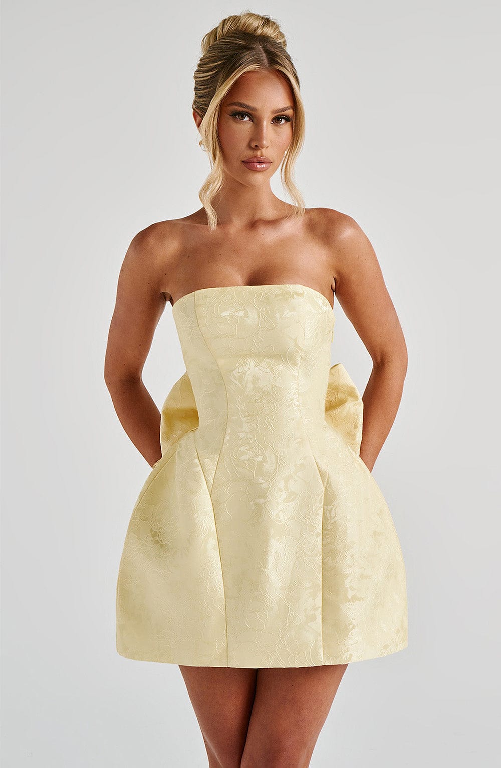 Elenora Mini Elbise - Limon Sarısı