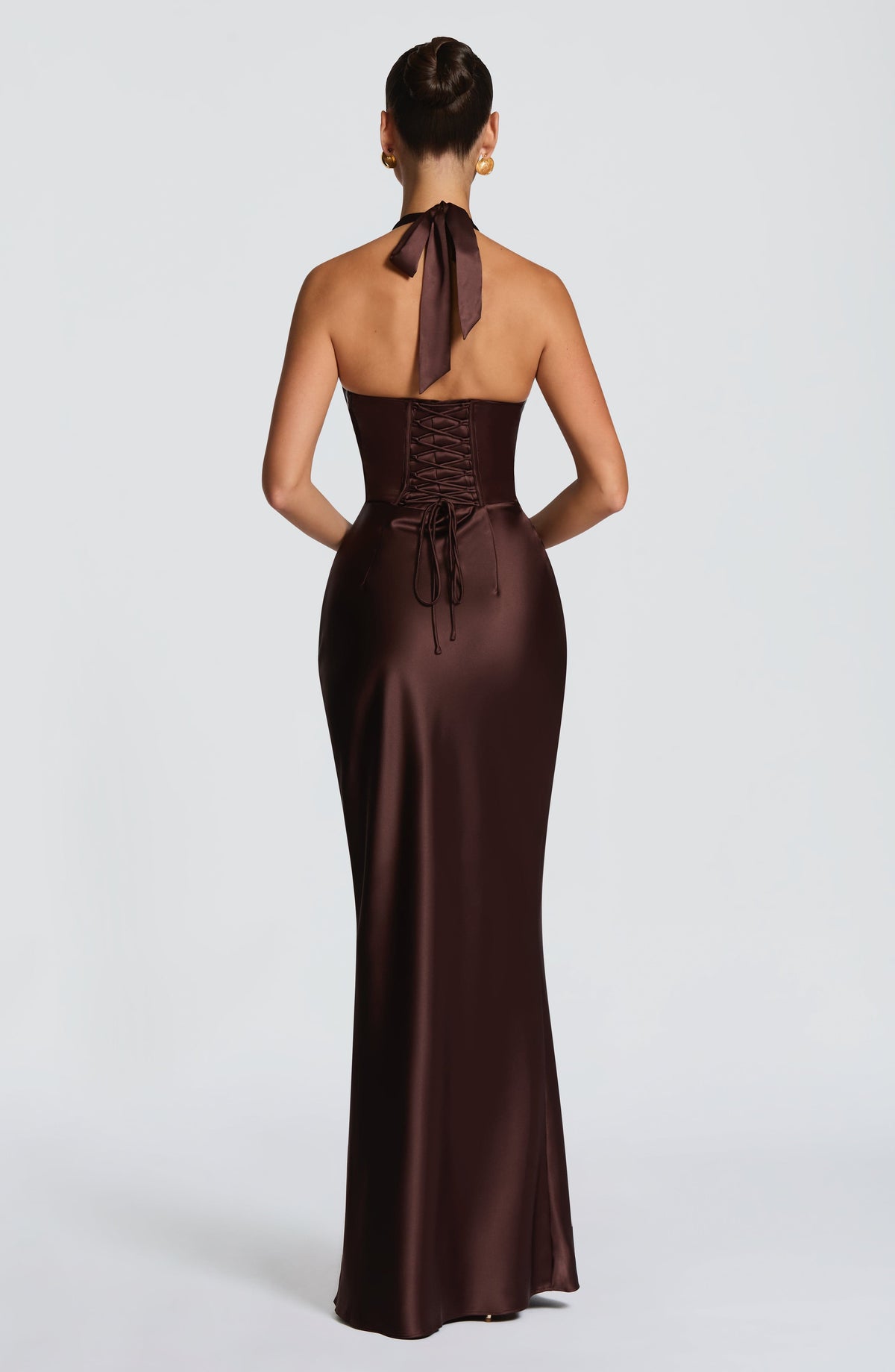 Elowen Maxi Elbise - Mürdüm Kahve