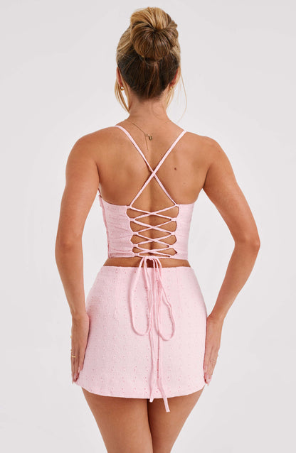 Erika Mini Etek - Pudra