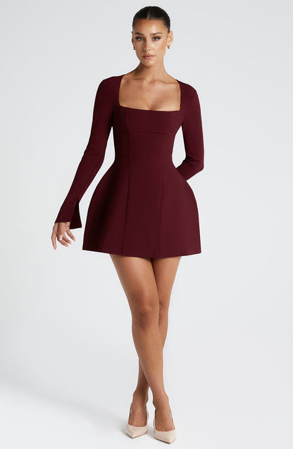 Esme Mini Elbise - Vişne Çürüğü
