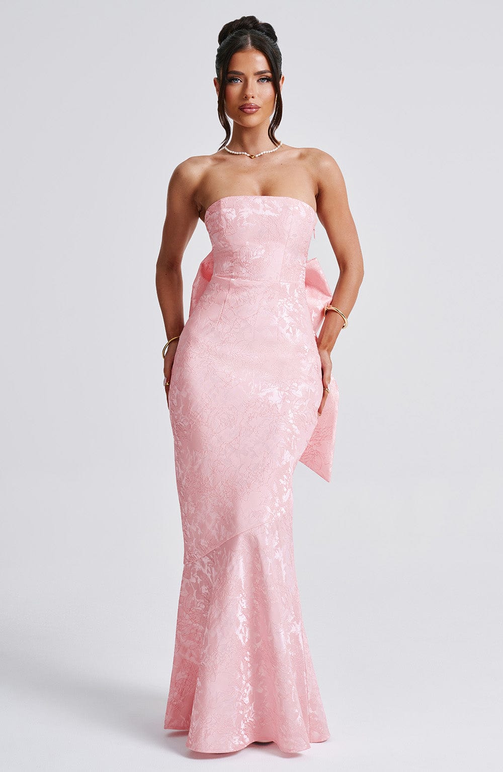 Felicity Maxi Elbise - Pudra