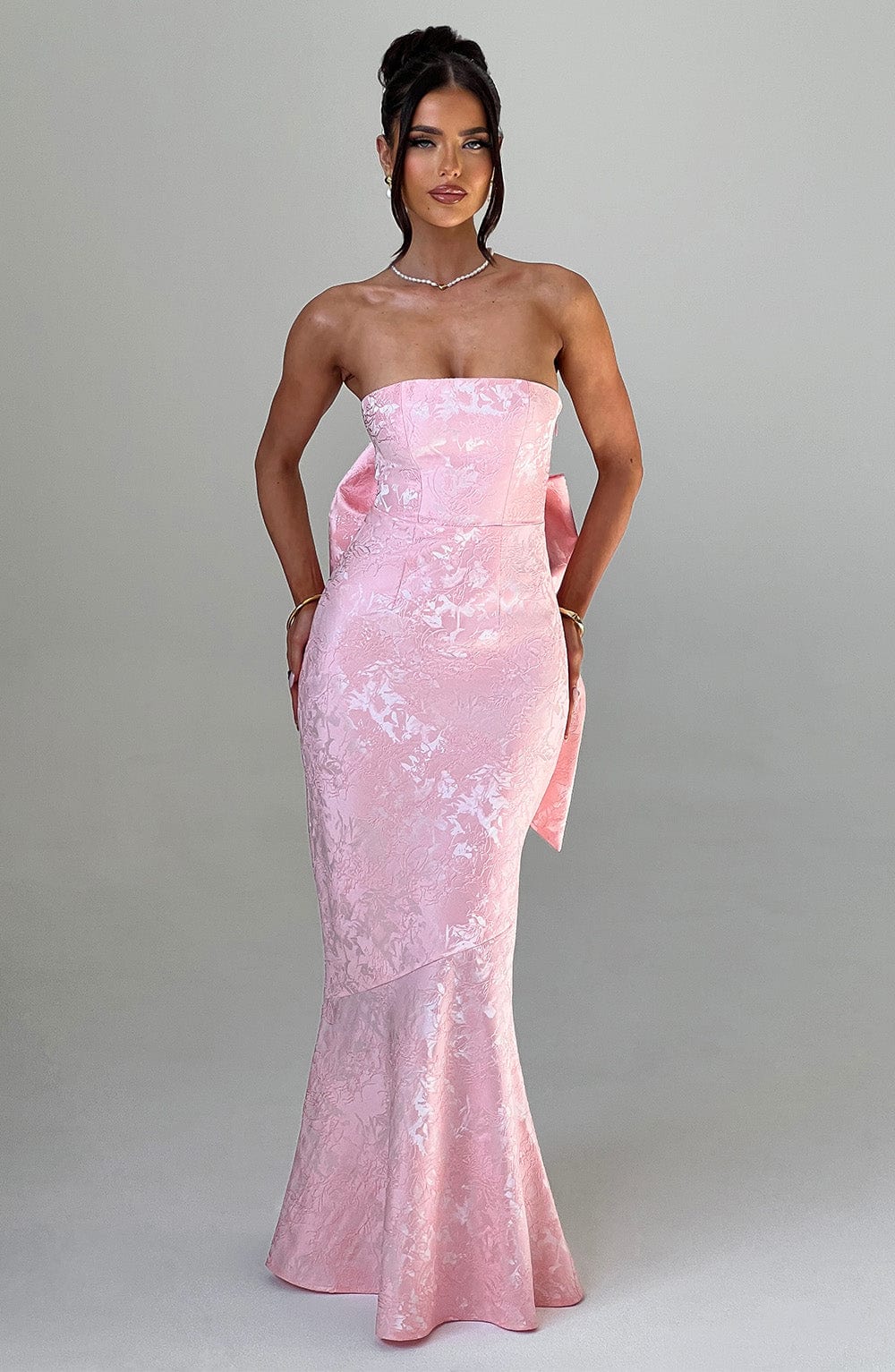 Felicity Maxi Elbise - Pudra