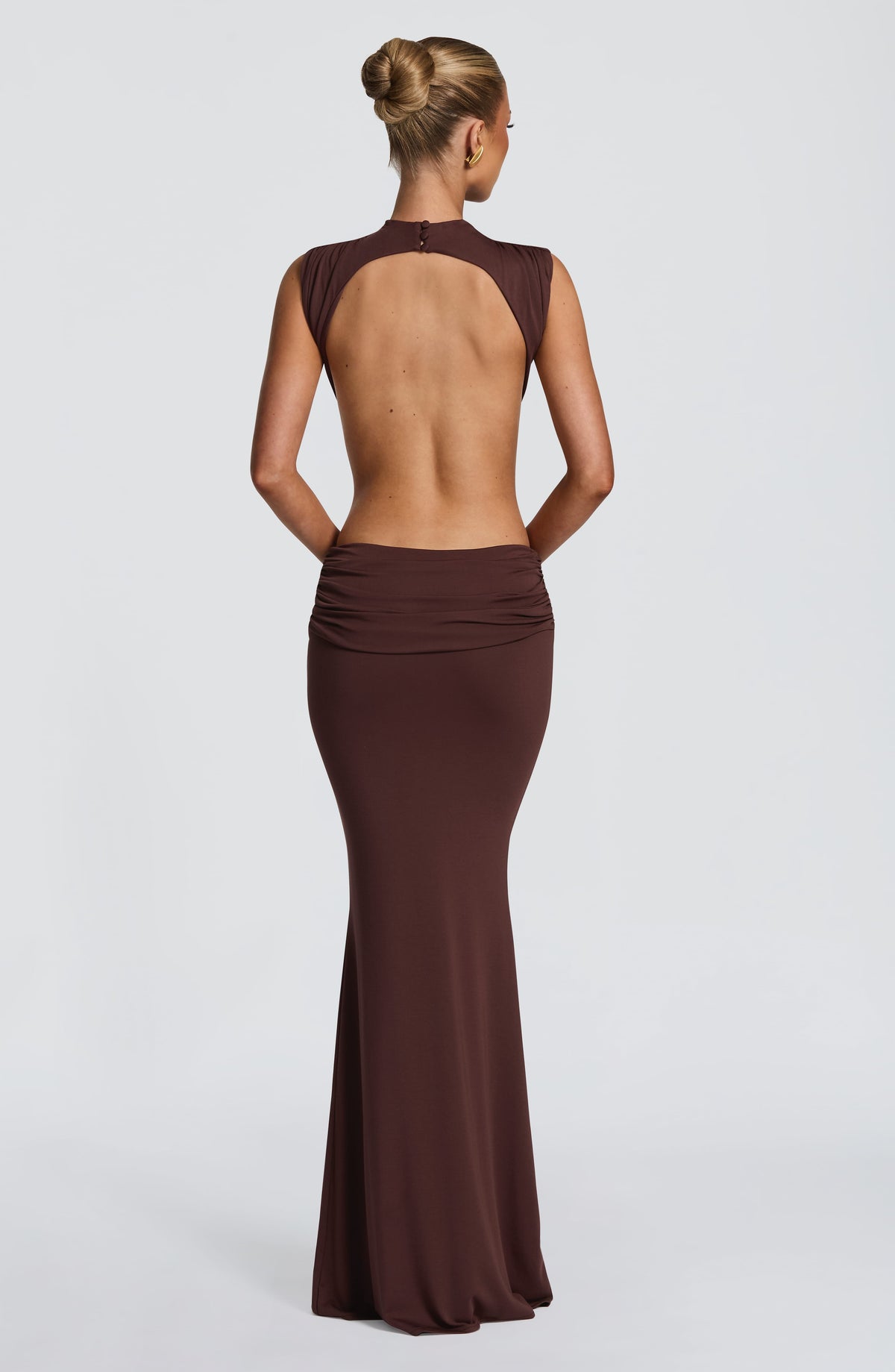 Fenella Maxi Elbise - Mürdüm Kahve