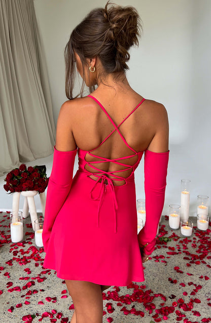 Fiona Mini Elbise - Pembe