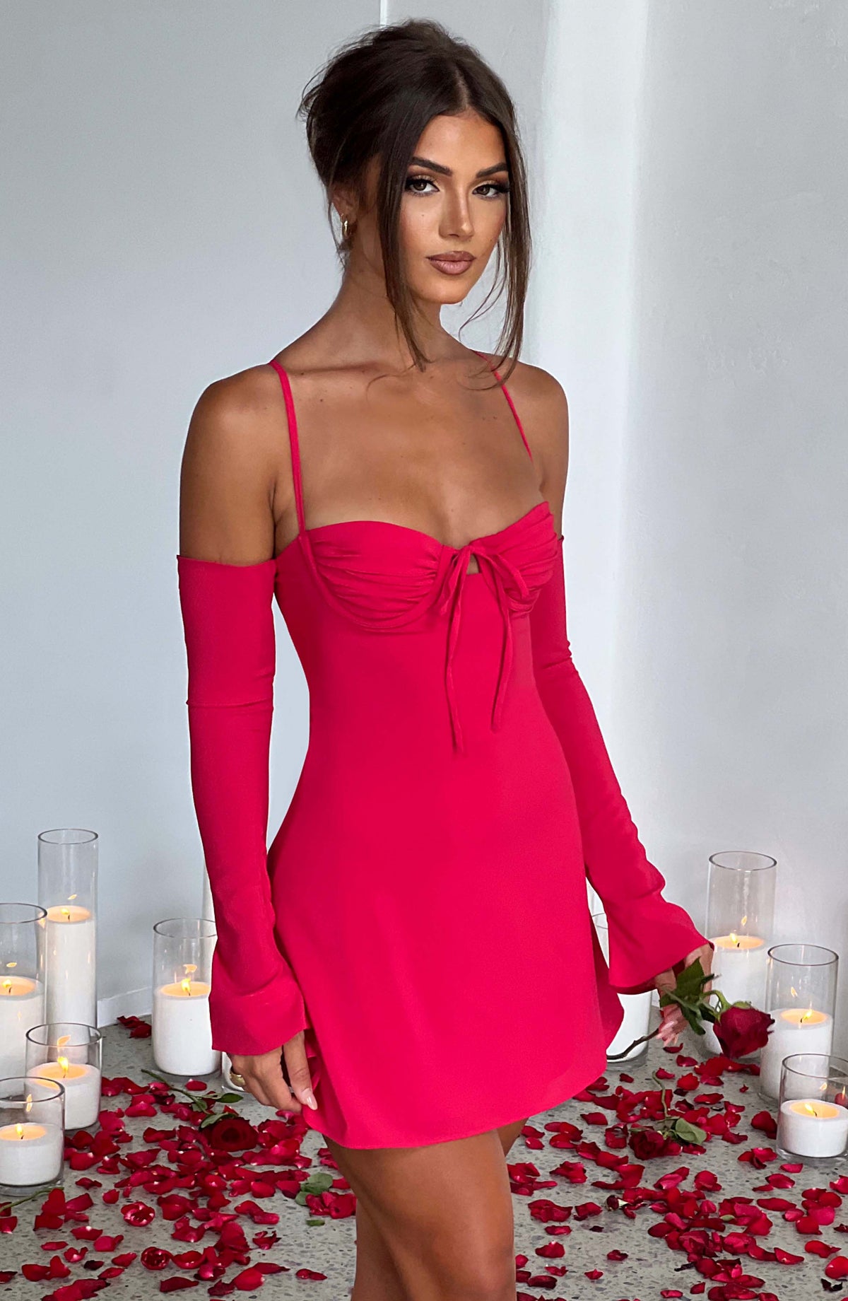 Fiona Mini Elbise - Pembe