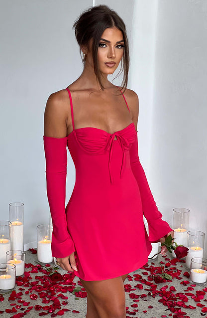 Fiona Mini Elbise - Pembe