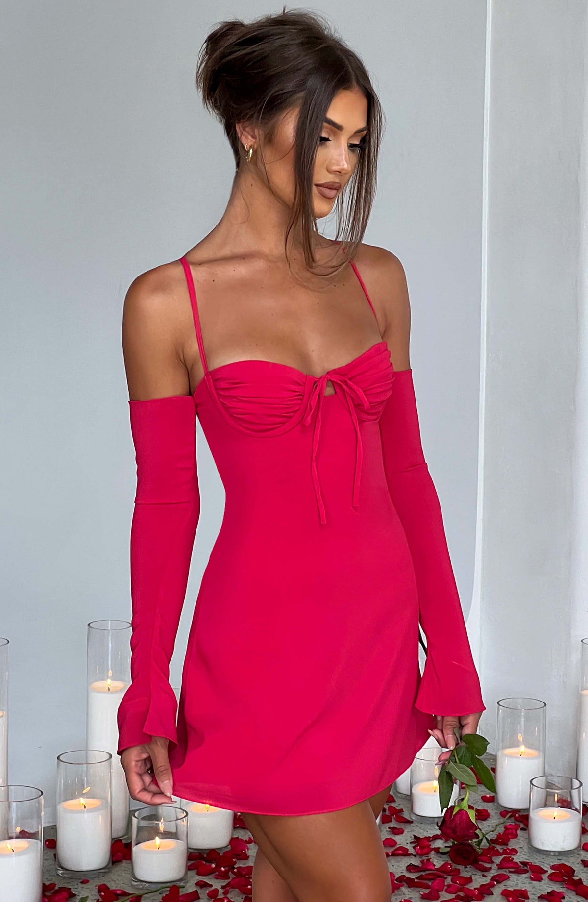Fiona Mini Elbise - Pembe