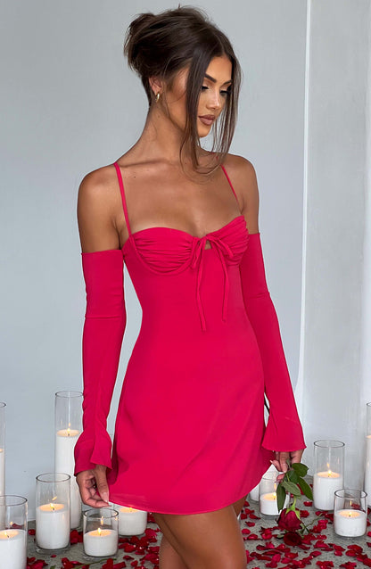 Fiona Mini Elbise - Pembe