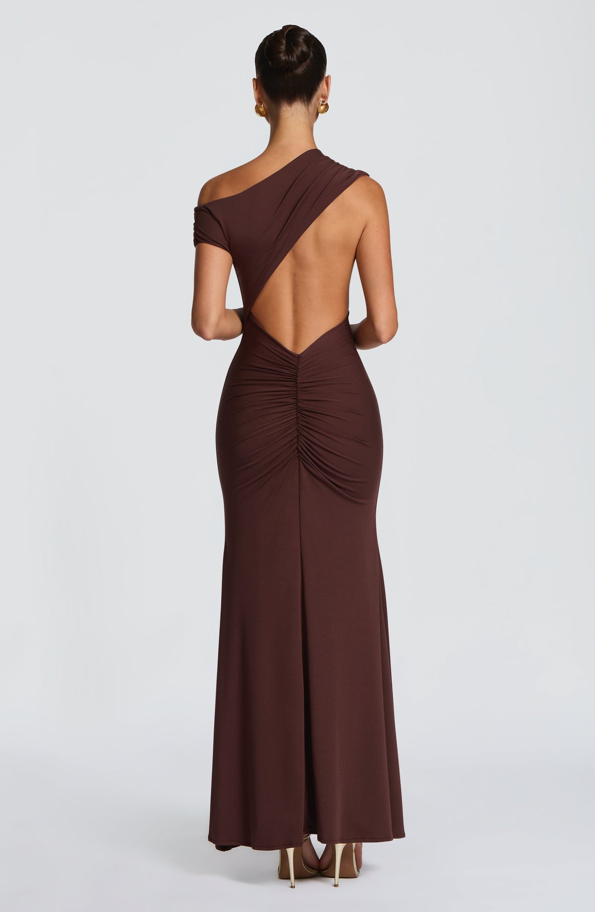 Fiora Maxi Elbise - Mürdüm Kahve
