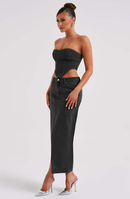 Flor Maxi Etek - Siyah