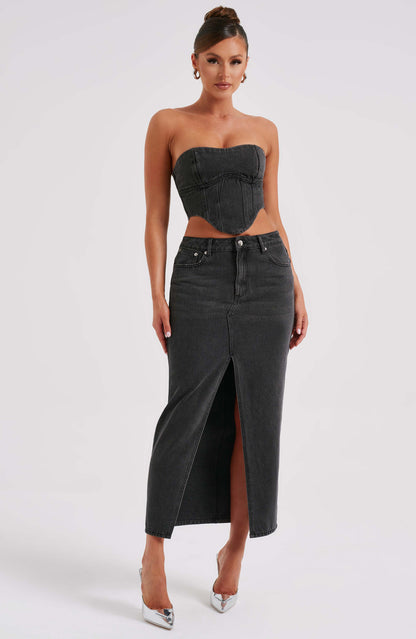 Flor Maxi Etek - Siyah