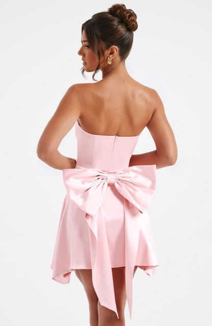 Freja Mini Elbise - Pudra