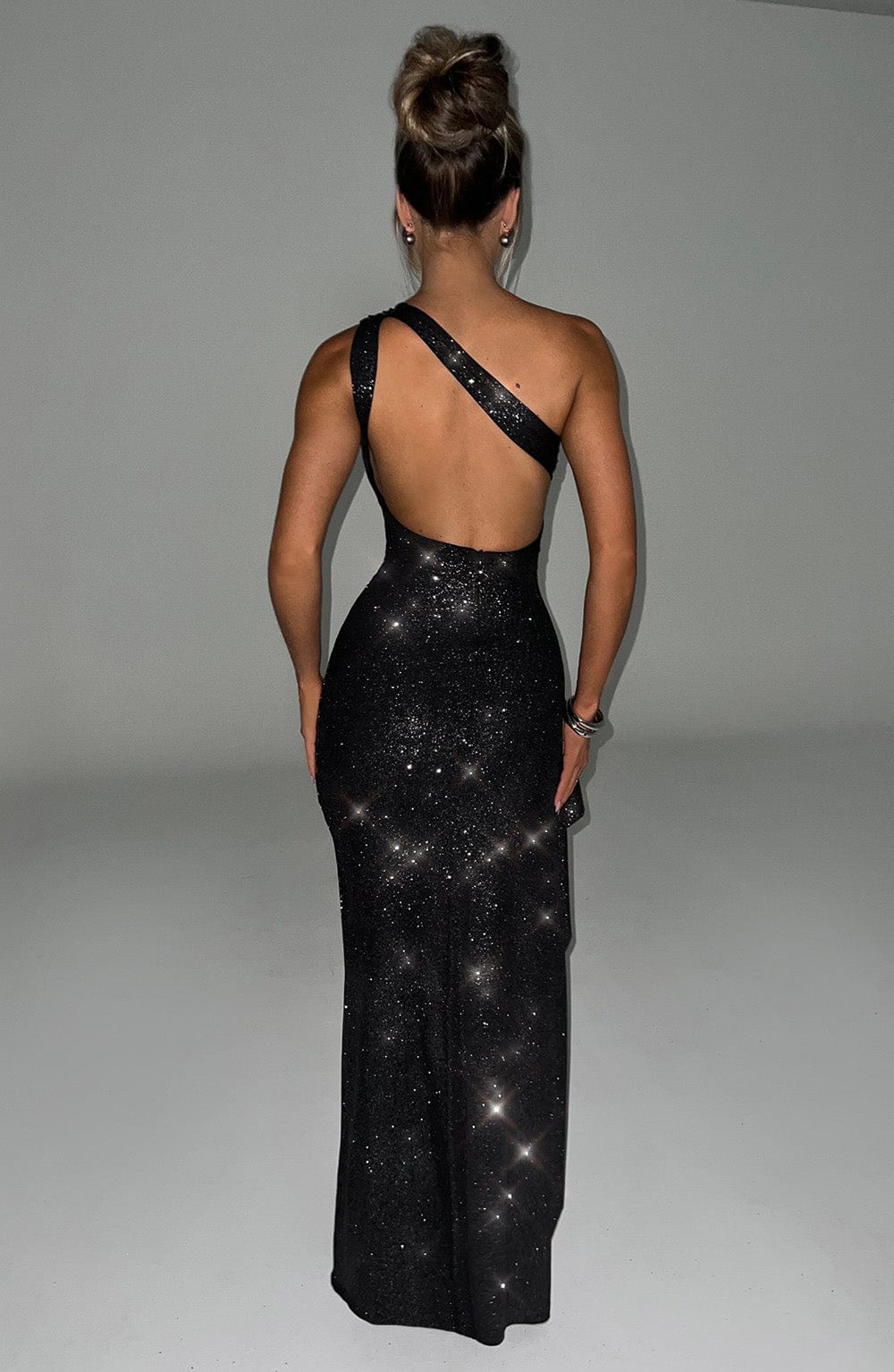 Genevieve Maxi Elbise - Işıltılı Siyah