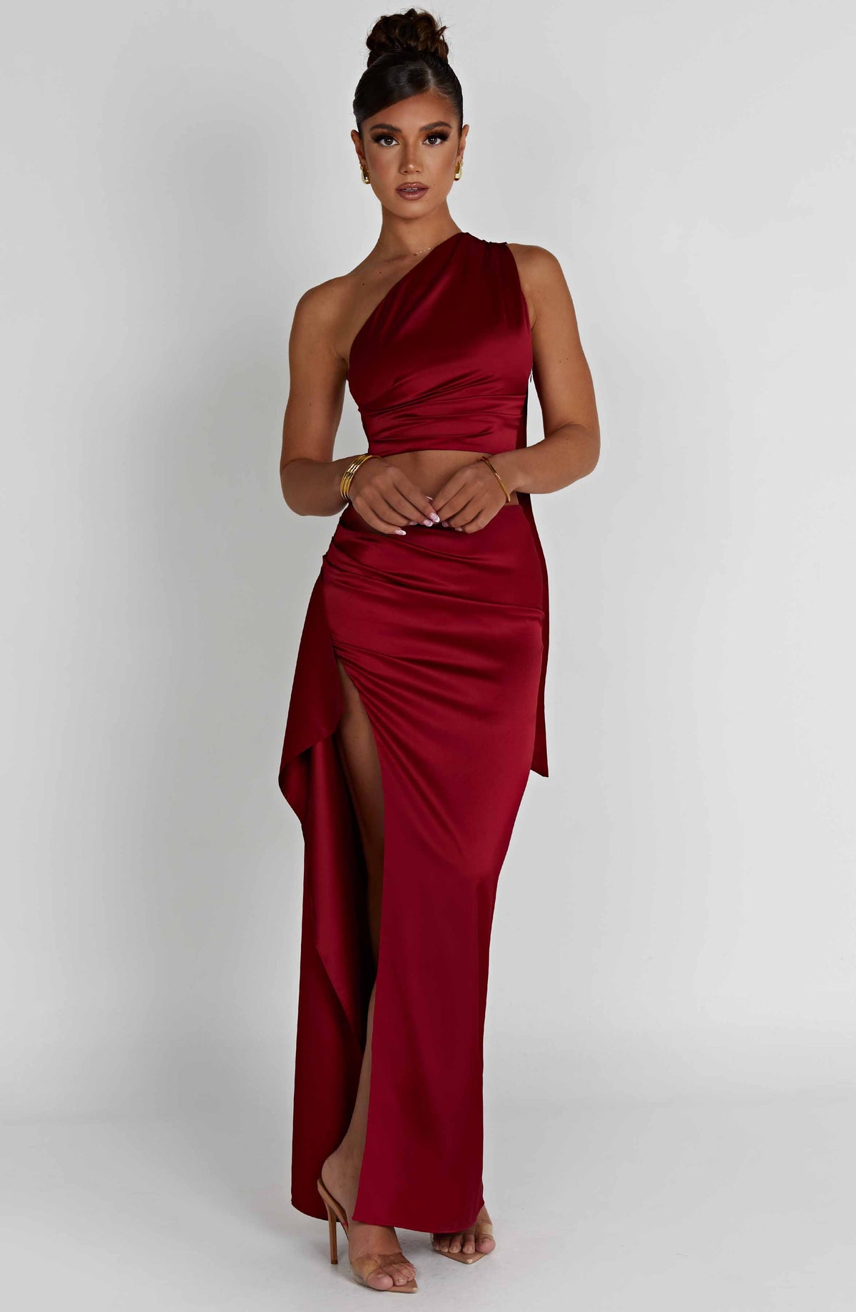 Halsey Maxi Etek - Şarap