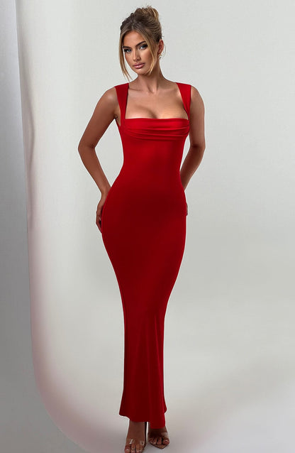 Helena Maxi Elbise - Kırmızı