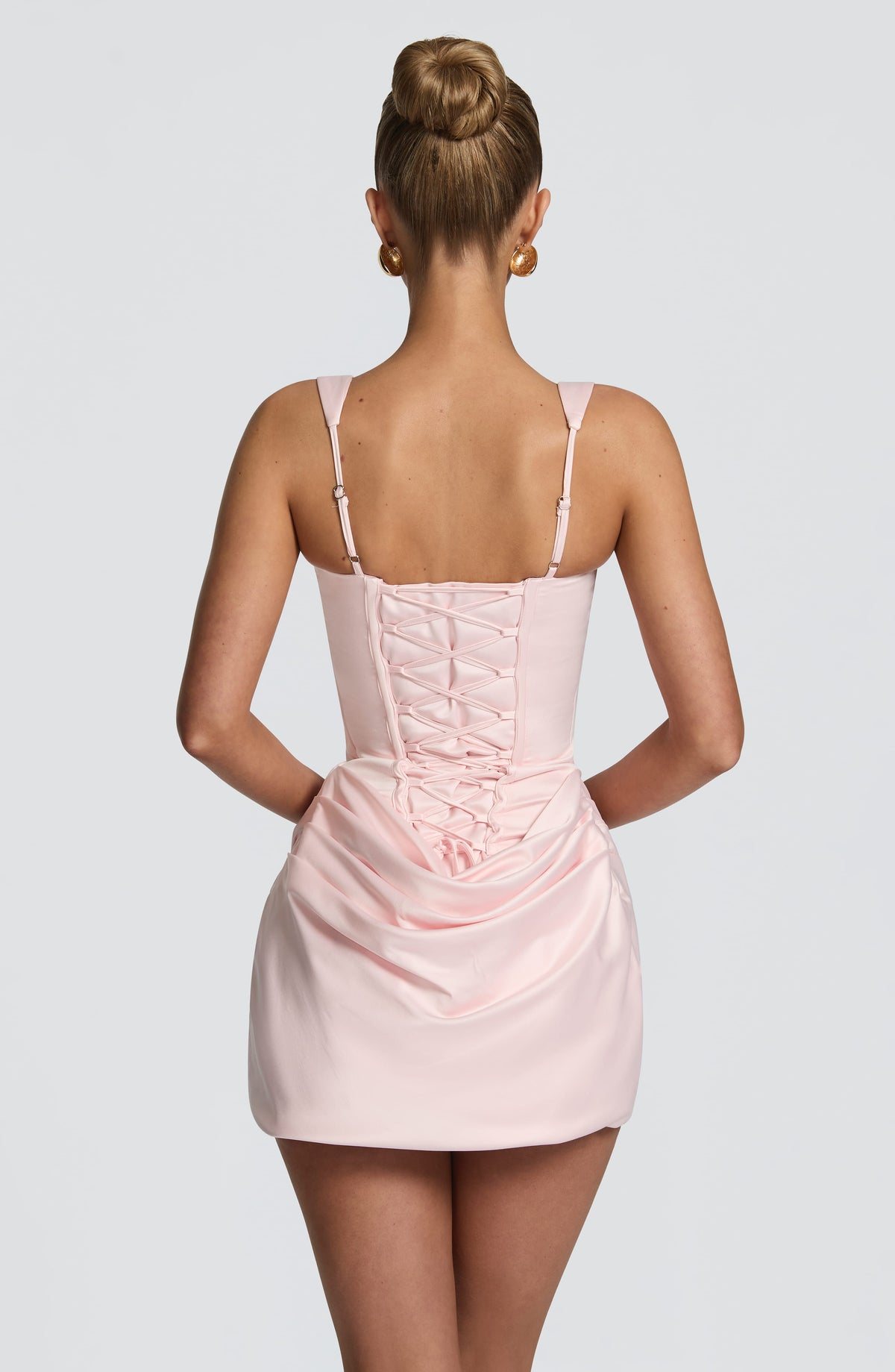 Imogen Mini Elbise - Pudra